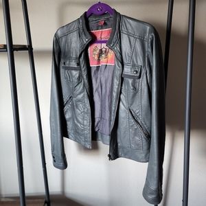 Pleather jacket, dusty dark green